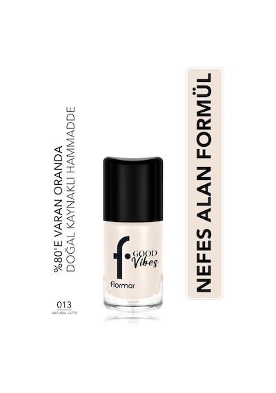 Flormar Good Vibes Yüksek Pigmentli & Parlak Bitişli Nefes Alabilen Oje 013 Naturallatte