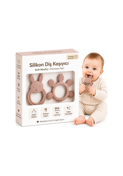 Bebek Diş Kaşıyıcı Kolay Tutuş, Güvenli Kullanım Bej