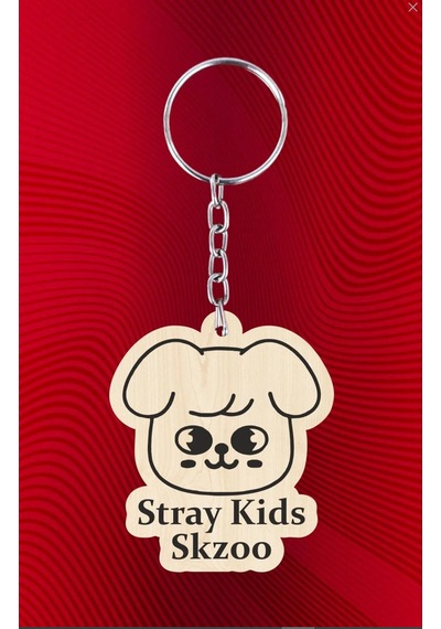 Pepikon Skzoo Stray Kids Puppym Ahşap Anahtarlık Çanta Süsü Aksesuar Kahverengi
