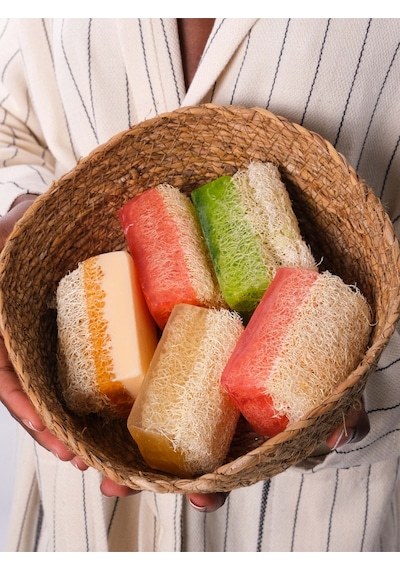 %100 Doğal Kabak Lifli Gül Sabunu 130 Gr. Hand Made Gül