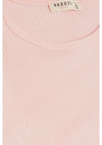 Breeze Kız Çocuk Uzun Kollu Tişört Büzgülü 8-14 Yaş, Pembe-pembe Pembe