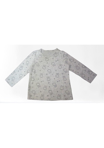 H&m Bebek Tavşan Desenli Pamuklu Uzun Kollu Tişört 3-6 Ay