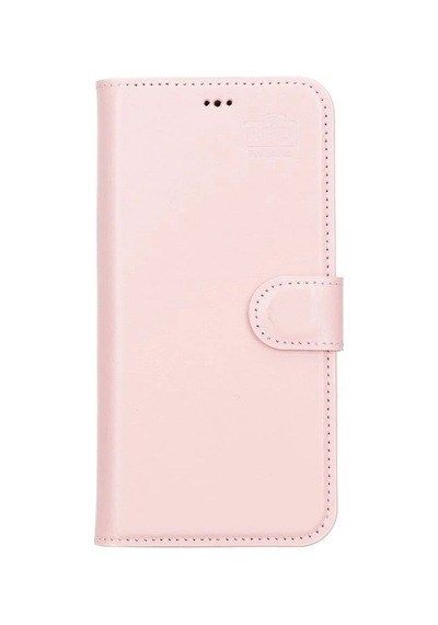Apple Uyumlu  iPhone 13 Pro Max Deri Cüzdanlı Kılıf Nu2 Pembe