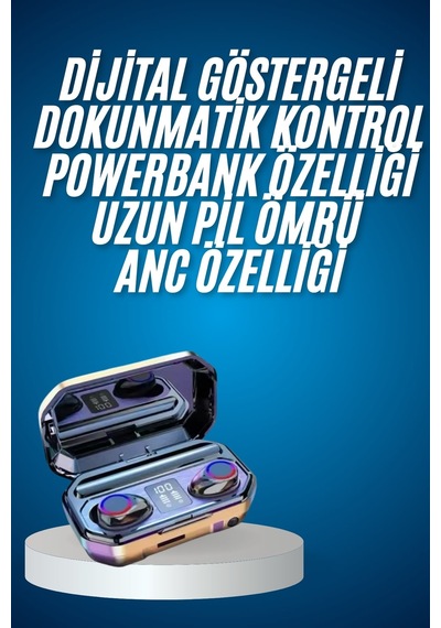 Yeni Nesil Bluetooth Kulaklık Uzun Pil Ömrü El Fenerli Dijital Şarj Göstergeli Kulak Içi