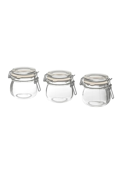 Ikea Korken 3'lü Gıda Kavanozu Seti 130 Ml 7 X 7 Cm Şeffaf