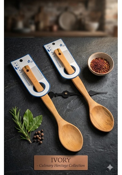 2 Li Tahta Karıştırma Kaşık 31cm