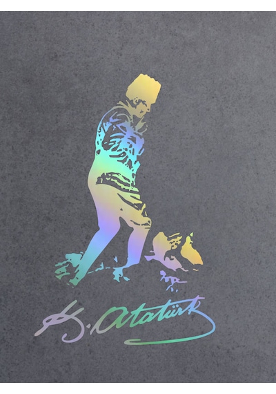 Mustafa Kemal Atatürk Kocatepe Silüet Sticker - Araba Oto Motosiklet Karavan Sticker - 00617 40x25 Cm