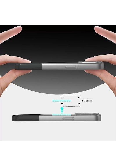 Apple Uyumlu iPhone 15 Pro Kılıf Magsafe Şarj Kartlıklı Mıknatıslı Duble 1.7mm Kapak Kart Bölmeli Lacivert