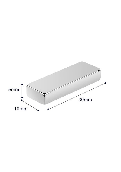 2 Adet Neodyum Mıknatıs Boy: 30mm En: 10mm Kalınlık: 5mm 30x10x5 Ndfeb Güçlü Mıknatıs N106