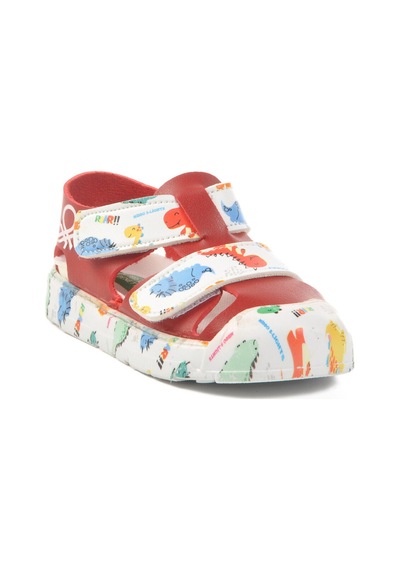 United Colors Of Benetton Kırmızı Cırtlı Kız Bebek Sandalet Bn-1409 B