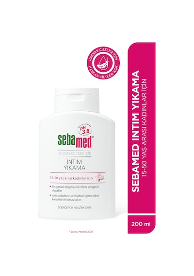 Sebamed Hassas Ciltler için ph 3.8 Dış Genital Bölge Temizleyici İntim Yıkama Jeli 200 ML + Ped Çantası