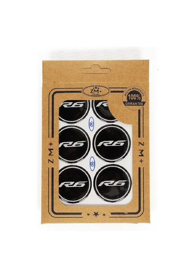 YAMAHA Koruma Takozu R6 Damla Etiket Sticker Ø39mm SİYAH-BEYAZ
