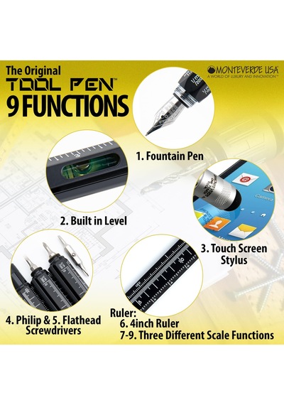 Monteverde Tool Pen Serisi Mv35232 Dk Toolpen Multifunction Siyah Dolma Kalem 165-Koyu Yeşil