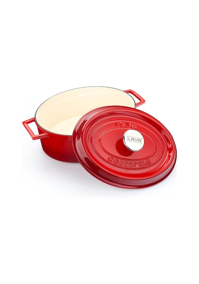 Lava Döküm Oval Tencere Ölçü 23x29cm. Edition Serisi - Kırmızı Kırmızı