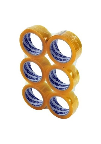 6 Adet Şeffaf Koli Bandı Güçlü Yapışkan Yüzey 40 Mm 100 Metre Royaleks