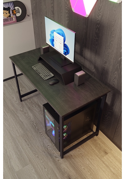 Siyah Renk Oyuncu Masası 60x120 Cm, Bilgisayar Masası, Gamer Masası, Gaming Masa, Metal Ayaklı Siyah Siyah Renk Oyuncu Masası 60x120 Cm, Bilgisayar Masası, Gamer Masası, Gaming Masa, Metal Ayaklı Siyah