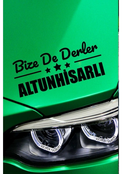 Niğde Altunhisar Siyah Araba Etiketi Niğde Bize De Derler Altunhisarlı 40x15 Cm Otomobil Sticker 40 CM - Siyah