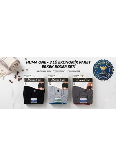 Alfa Aksesuar 03 Huma One Erkek Havlu Bel Düz Boxer Battal Boy 3xl- 3adet Lacivert
