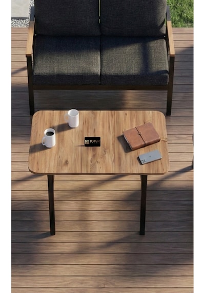 Bahçe Masası Ahşap Balkon Teras Cafe Masa Modern Dış Mekan Masa 9832 Atlantik Çam Sadece Masa Kahverengi