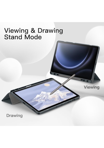 Samsung Galaxy Uyumlu Tab S9 Fe Plus/s10 Plus/s9 Plus Kılıf Kalem Bölmeli Smart Case X610-16-810-18 X820 Kılıf