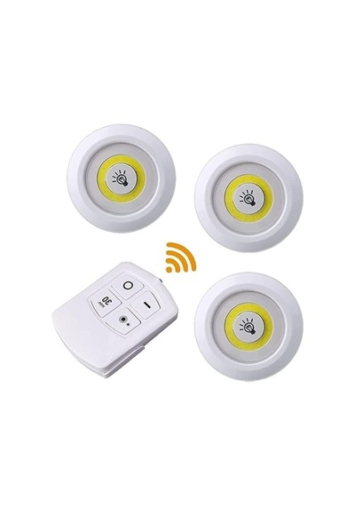 Uzaktan Kumandalı Üçlü Led Spot Lamba - Pilli Ve Pratik 10 Parça Siyah