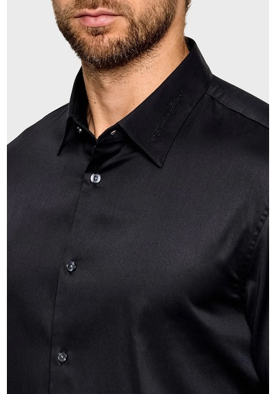 Emporio Armani Pamuklu Regular Fit Yaka Logo Nakışlı Gömlek Erkek Gömlek Em006705 Af23800 Uc001 Siyah SİYAH Emporio Armani Pamuklu Regular Fit Yaka Logo Nakışlı Gömlek Erkek Gömlek Em006705 Af23800 Uc001 Siyah SİYAH