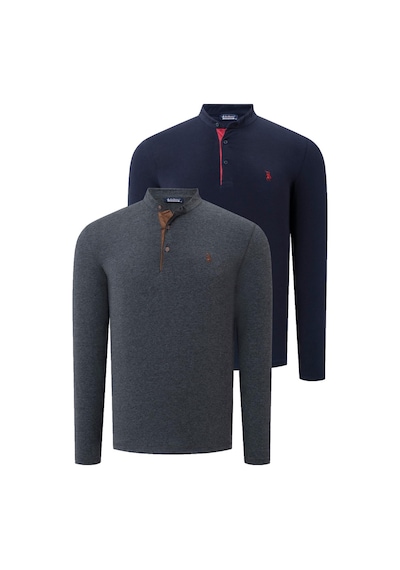 İkili Set V4009 Dewberry Erkek Sweatshırt-lacivert - Antrasit Lacivert - Antrasit