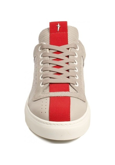 Cesare Paciotti Vvlu6ftsz Gri Kırmızı Deri Sneaker Erkek Ayakkabı Gri
