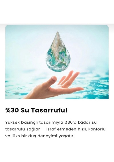 Truva 2 Adet Yedek Filtreli Su Tasarruflu Kireç Önlryici Özellikli Duş Başlığı Turbo Basınç Özellikli Siyah