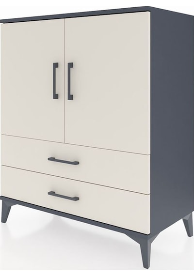 Hyperion Şifonyer 2 Raflı 2 Çekmeceli 2 Kapaklı 88x44x106 Ant... Antrasit