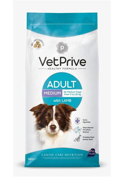 Vet Prive Adult Orta Irk Kuzu Etli Yetişkin Köpek Maması 14 KG