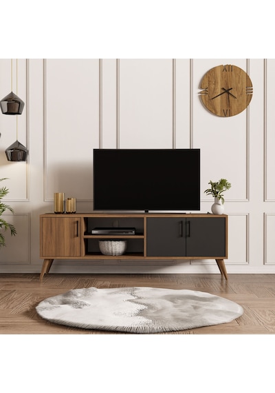 Mezza 1580 Exxen 150 Cm (Ahşap Ayaklı) Tv Ünitesi Ürgüp-Antrasit Mezza 1580 Exxen 150 Cm (Ahşap Ayaklı) Tv Ünitesi Ürgüp-Antrasit