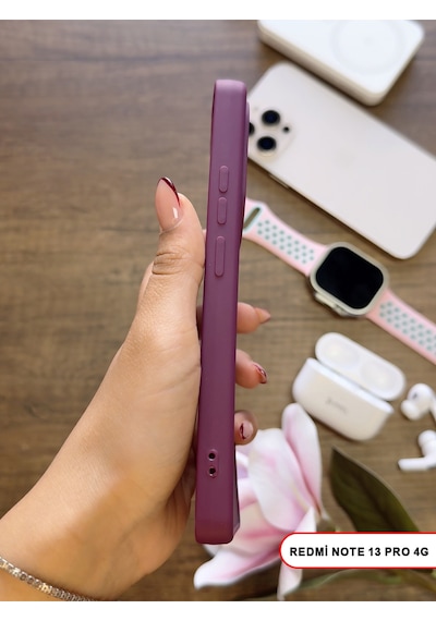 Redmi Note 13 Pro 4g Uyumlu Kamera Korumalı Darbeye Dayanıklı Renk Atmayan Keep Silikon Kılıf Mor