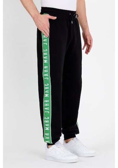 Jahr Marc Yeşil Şeritli Siyah Erkek Eşofman Altı Siyah