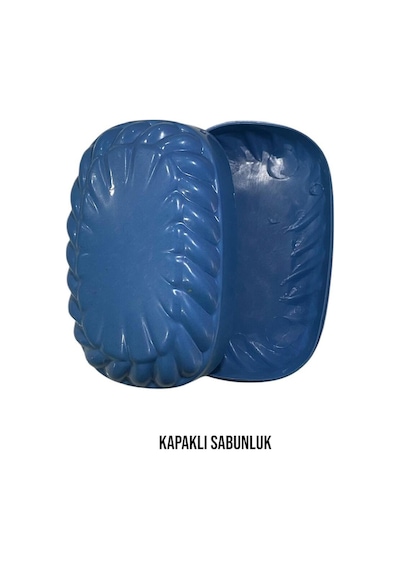 Buççin Online Mağaza Kapaklı Sabunluk 2 Adet Renkli Plastik Mavi Çok Renkli