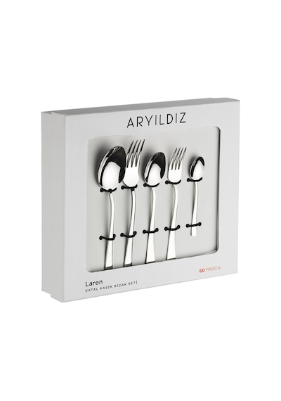Aryıldız Laren 60 Parça 12 Kişilik Çatal Kaşık Bıçak Takımı Çok Renkli