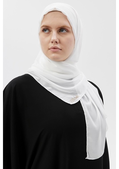 Altobeh Düz Şifon Şal Ekru