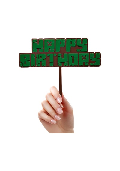Minecraft Temalı Pasta Üstü Yazısı Happy Birthday Doğum Günü Pasta Üzeri Süsü