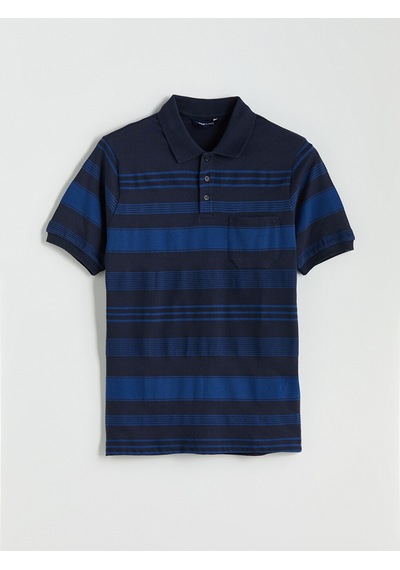 Lcwaıkıkı Classic Lacivert Polo Yaka Renk Bloklu Erkek Tişört