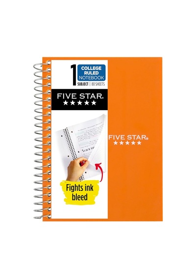 Spiral Defter, 1 Konu, Kolej Çizgili Kağıt, 7 X 4-3/8, Kişisel Boyut, 80 Sayfa, Turuncu 450048cd1-ecm Çok Renkli