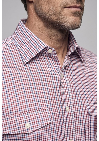 Bisse Kırmızı Regular Fit Cepsiz Uzun Yaka Gömlek Gmeks261049 C24
