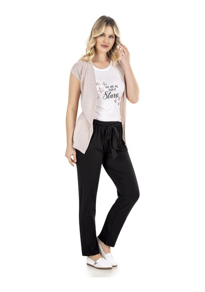 Yelekli Askılı Pijama Takım 3lü Set Yazlık Dowry 15-11 SOMON