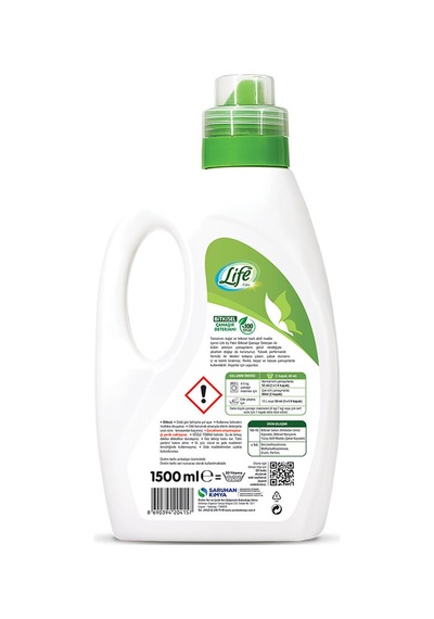 Life By Fakir Bitkisel Vegan Sıvı Çamaşır Deterjanı 1500 Ml 30 Yıkama Renkliler Ve Beyazlar Diğer