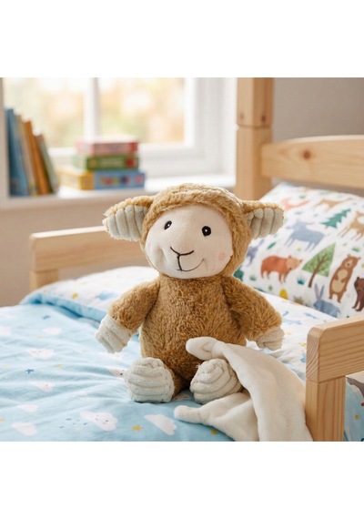 Sevimli Peluş Kuzu Uyku Arkadaşı - 23 Cm Yumuşak Bebek Ve Çocuk Oyuncağı Kahverengi