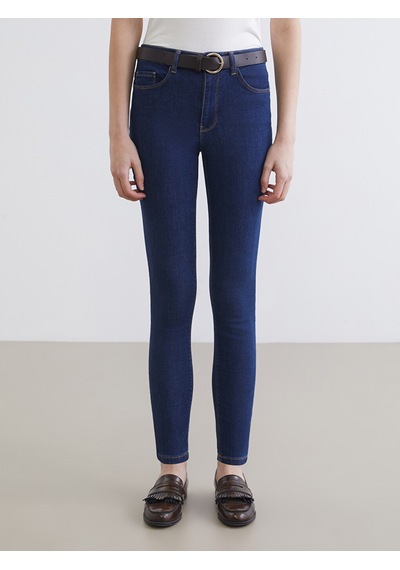 Lcw Jeans İndigo Beli Kemerli Mercury Skinny Fit Kadın Jean Pantolon