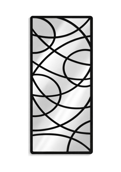 Ayna Pleksi Duvar Dekoru Siyah Keçe Detaylı Modern Minimal Aynalı Tablo Gümüş Gümüş