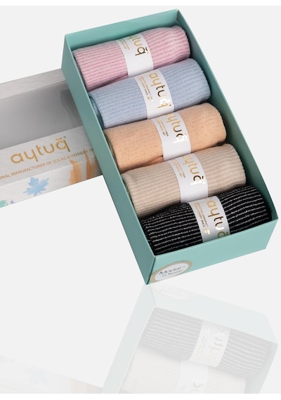Aytuğ Kadın Modal 5 Çift Özel Kutulu Patik 33244 Çok Renkli