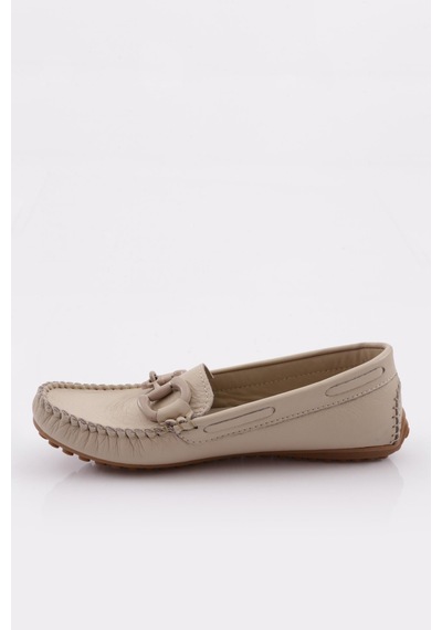 Dgn K105 Kadin Aksesuarli Loafer Ayakkabi K105-1774-R0152 Bej