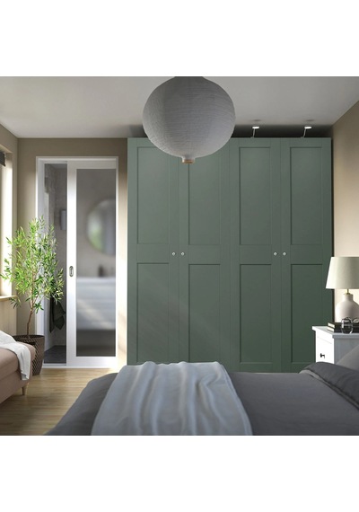 Ikea Çok Renkli Modern Kapaklı Gardırop Beyaz-gri-yeşil