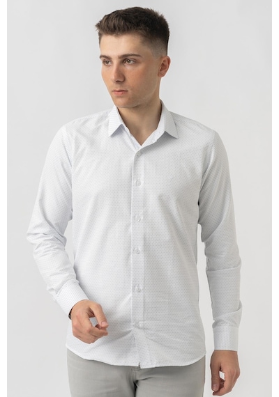 White Stone Affoltern Am Albis G16252 Regular Fit Armürlü Pamuklu Gömlek Mavi-mavi Mavi